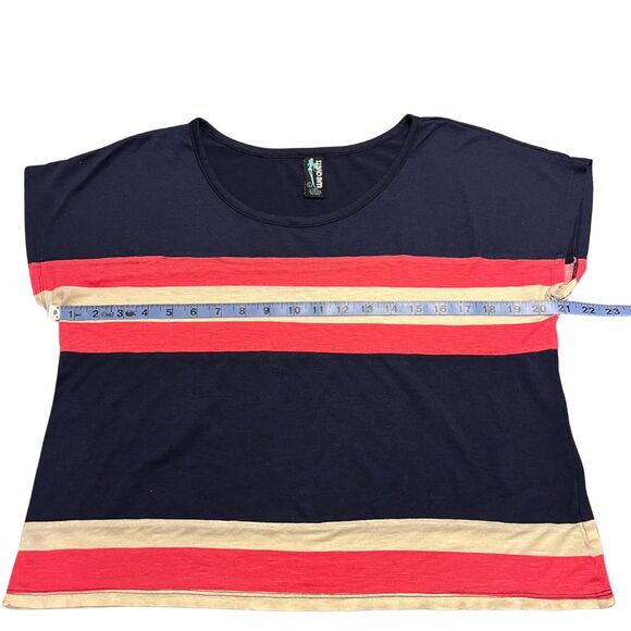 WEAVERS Pink White & Blue Striped Relaxed Fit Top Women’s Size Large – Y2K EUC - Picture 2 of 8